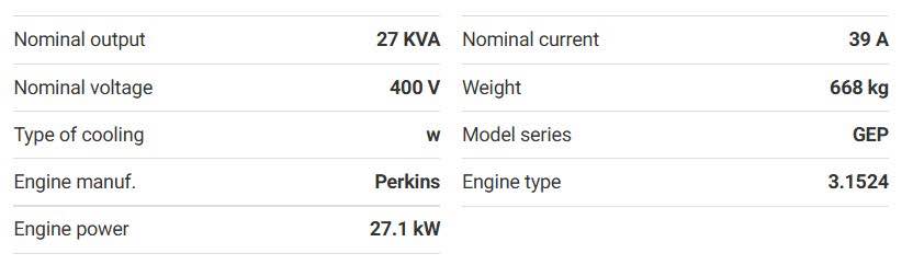 GENERATOR OLYMPIAN 27KVA TE KOOP.